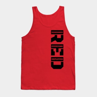 Remember Everyone Deployed RED Friday Vertical Black Print Tank Top